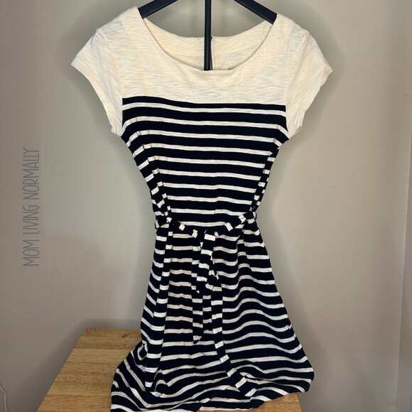 Merona Dresses & Skirts - Merona XS Beige & Black Sleeveless with Tie Dress